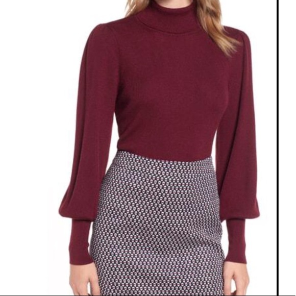 NEW J.Crew 💯 Marino Wool Puffs Sleeve Turtleneck Sweater Size  M - Picture 4 of 11